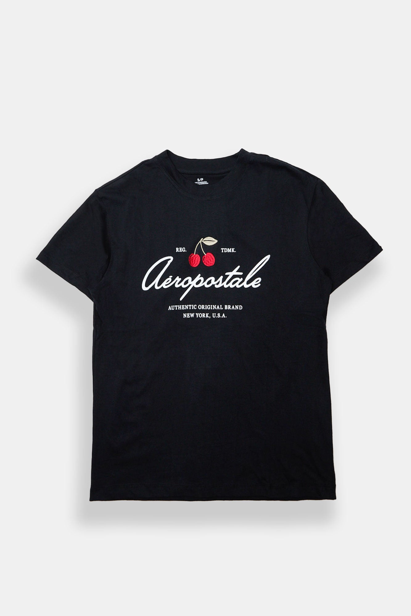 T-shirt coupe garçonne imprimé AERO cerise