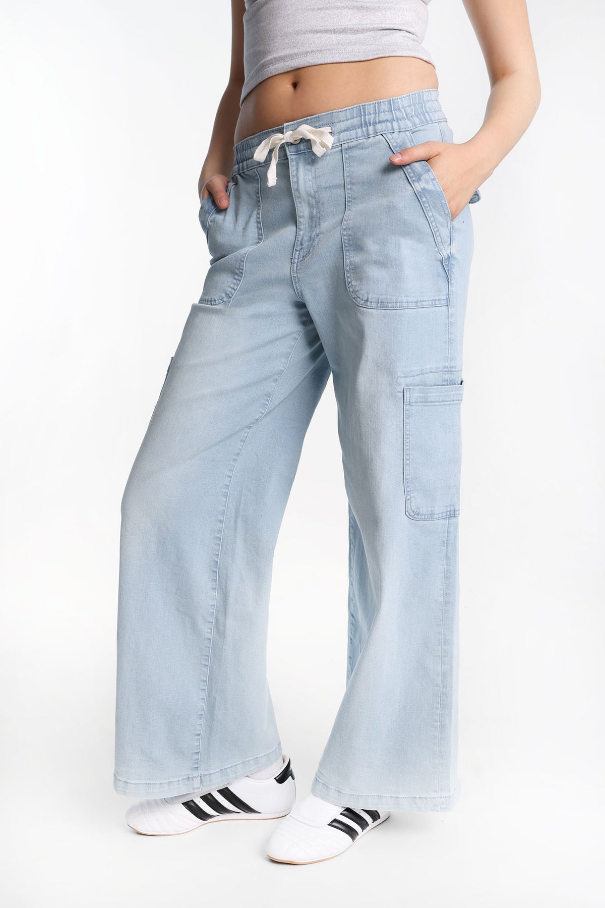 AERO High Rise Drapey Baggy Cargo Jeans