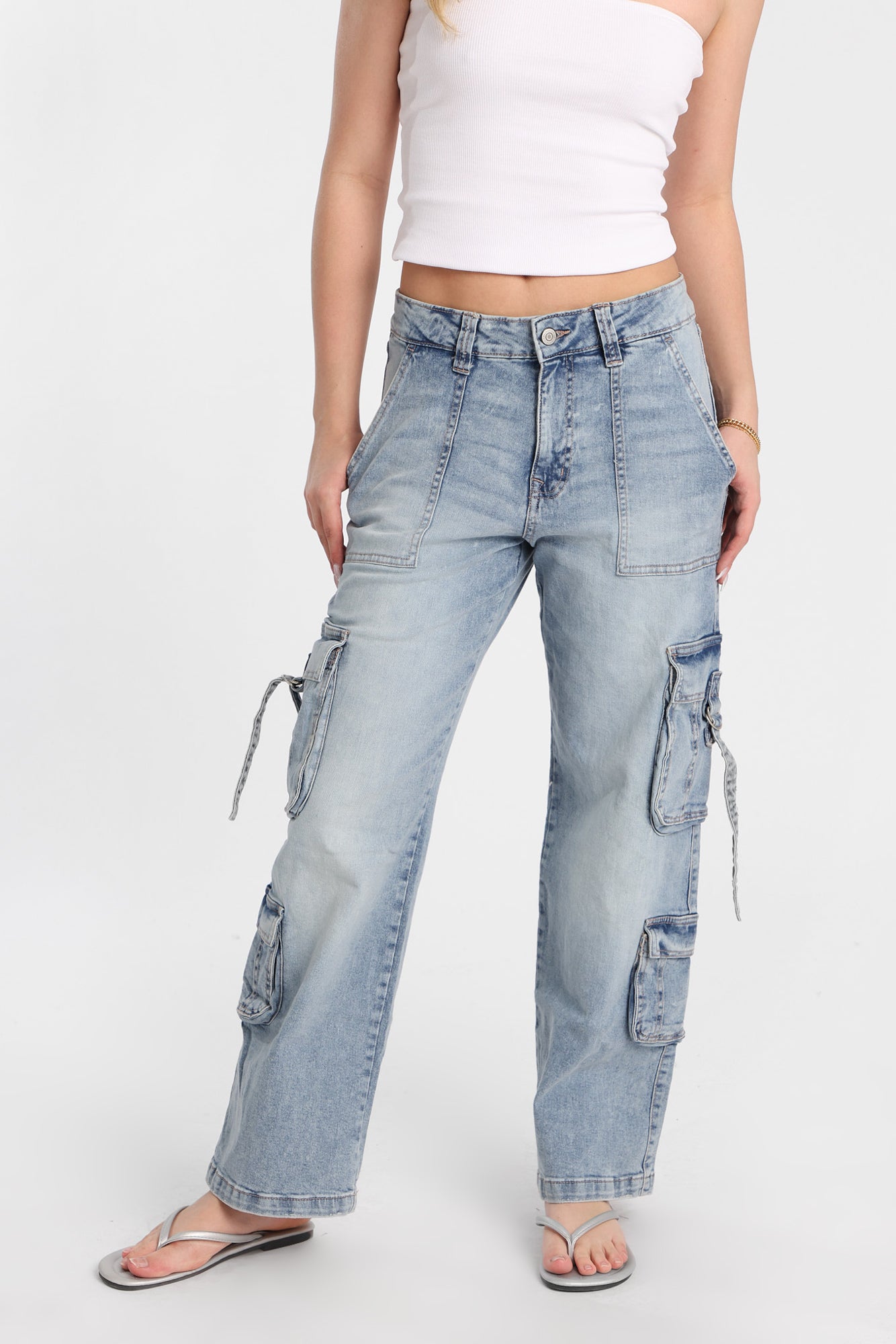 AERO Super High Rise D-Ring Baggy Cargo Jeans