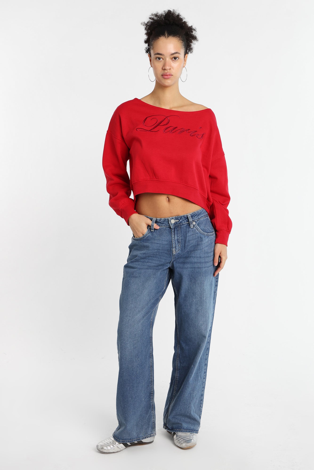 AERO Cherry Embroidered Low Rise Baggy Jeans – Bluenotes