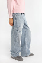 AERO Bow Embroidered Low Rise Baggy Jeans thumbnail 1