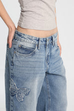 AERO Butterfly Embroidered Low Rise Baggy Jeans thumbnail 3