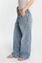 AERO Butterfly Embroidered Low Rise Baggy Jeans thumbnail 2