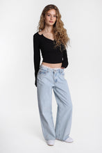 AERO Lace Low Rise Baggy Wide Leg Jeans thumbnail 4