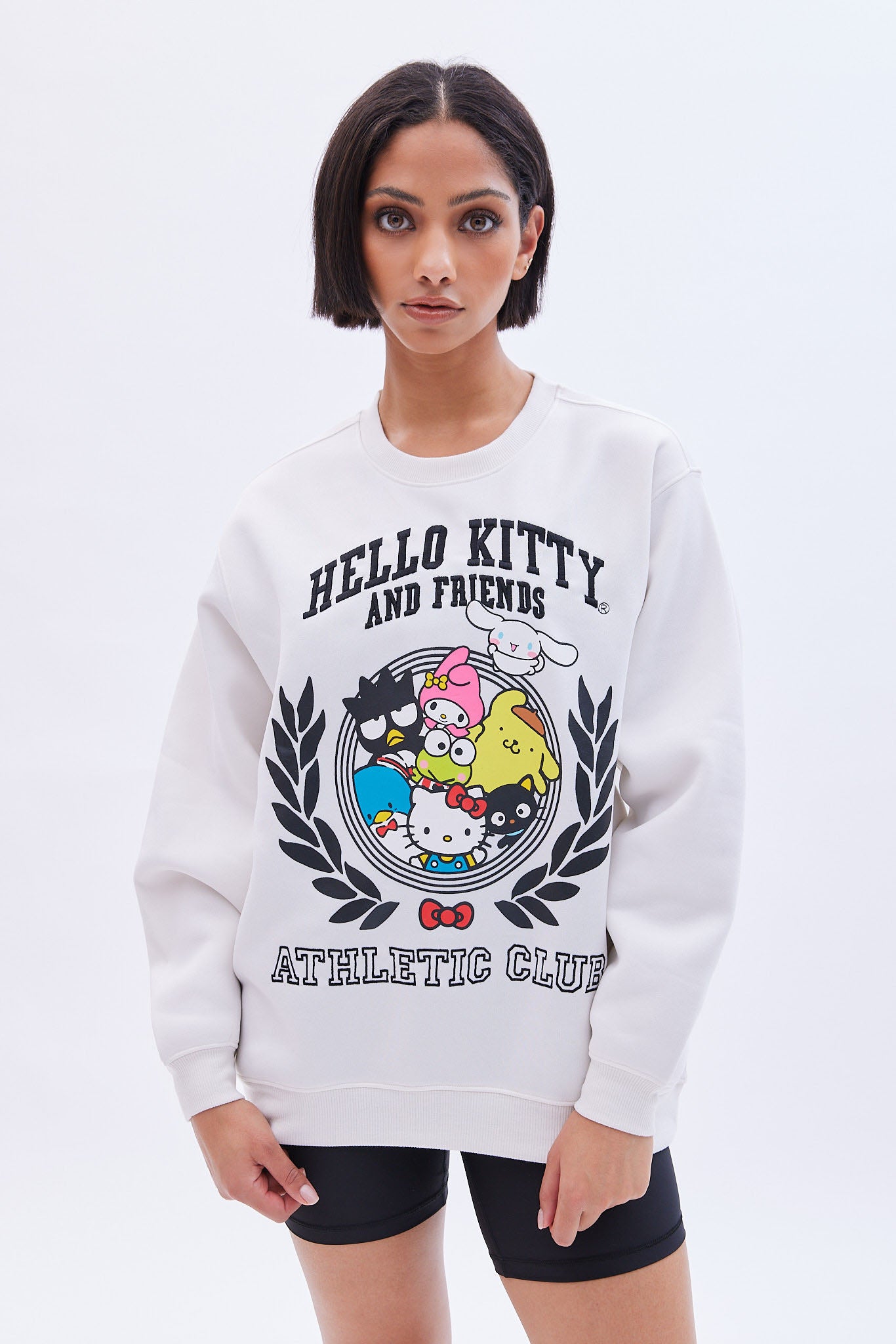 Hello Kitty And Friends Athletic Club Graphic Crew Neck Oversized Swea ...