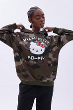 Hello Kitty Camouflage Graphic Oversized Pullover Hoodie thumbnail 1