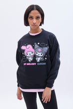Hello Kitty My Melody Kuromi Graphic Crew Neck Oversized Sweatshirt thumbnail 1