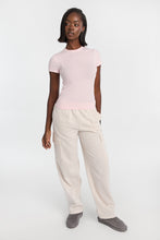 T-shirt moulant en tricot co?telé a? col ras du cou manches courtes AERO thumbnail 21
