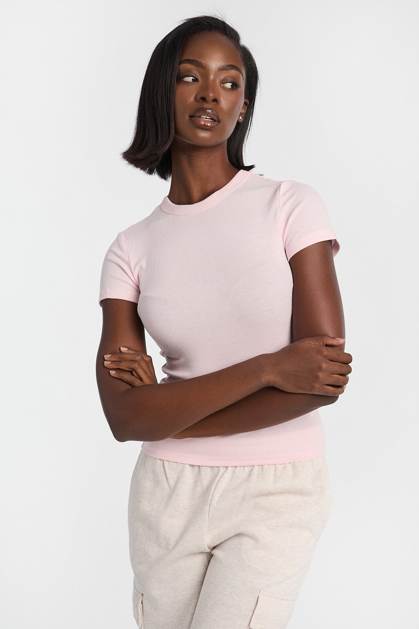 AERO Short Sleeve Crew Neck Longline Baby Tee