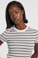 T-shirt moulant en tricot co?telé a? col ras du cou manches courtes AERO thumbnail 23