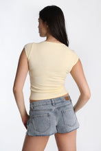 AERO Square Neck Short Sleeve Pointelle Tee thumbnail 3