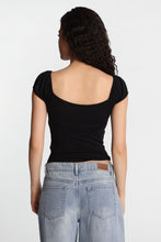 AERO Pointelle Knit Puff Sleeve Top thumbnail 8