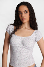 AERO Pointelle Knit Puff Sleeve Top thumbnail 2