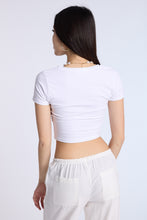 Cotton Short Sleeve V-Neck Cropped Tee thumbnail 8
