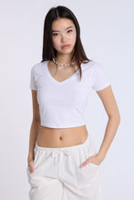 Cotton Short Sleeve V-Neck Cropped Tee thumbnail 6