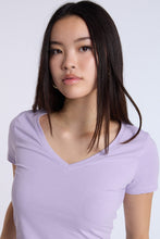 Cotton Short Sleeve V-Neck Cropped Tee thumbnail 14
