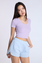 Cotton Short Sleeve V-Neck Cropped Tee thumbnail 13