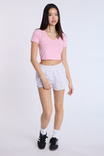 Cotton Short Sleeve V-Neck Cropped Tee thumbnail 20