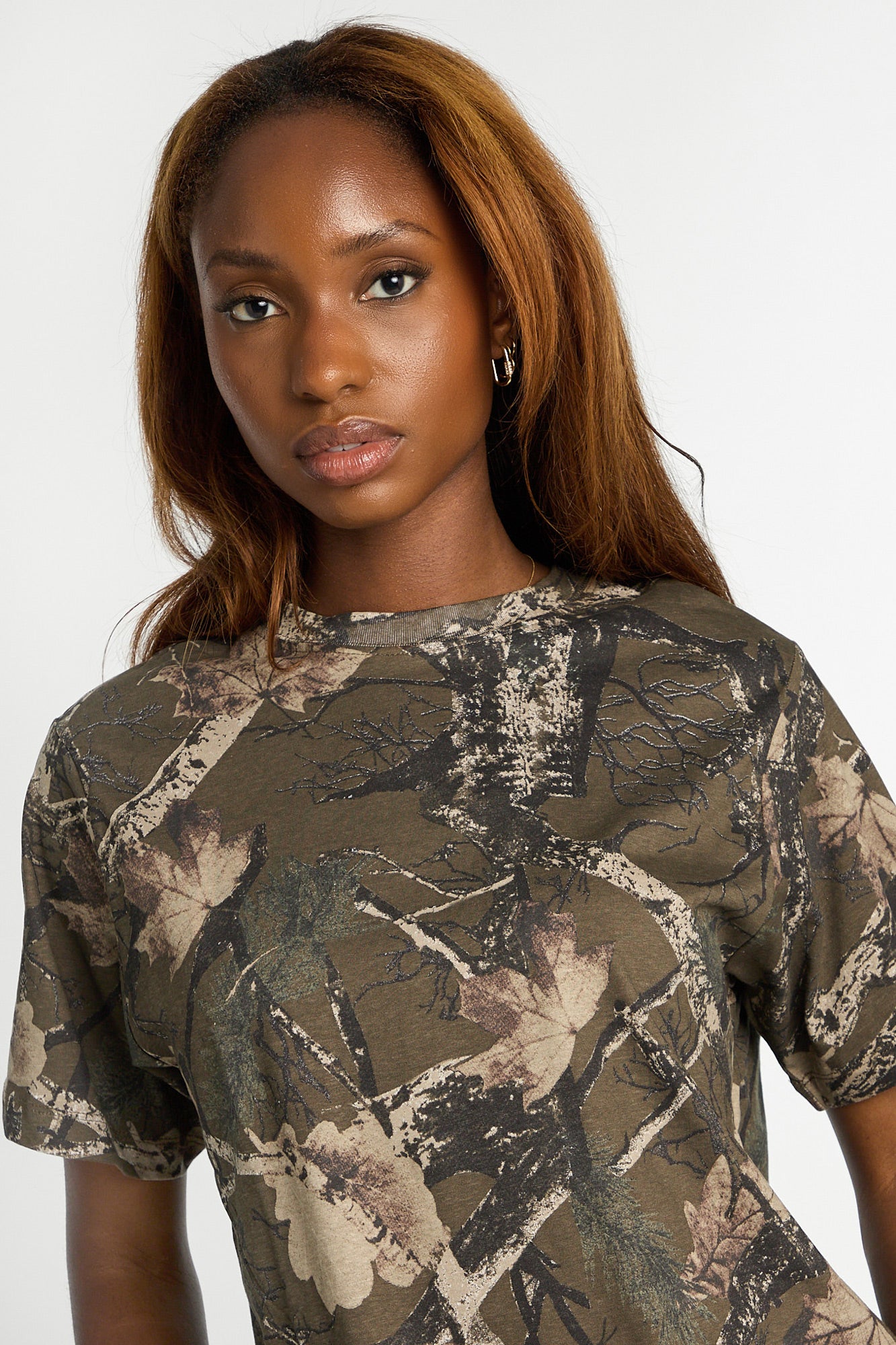 T-shirt camouflage ras du cou surdimensionné AERO