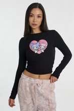 My Melody Kuromi Graphic Long Sleeve Baby Tee thumbnail 1