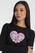 My Melody Kuromi Graphic Long Sleeve Baby Tee thumbnail 2