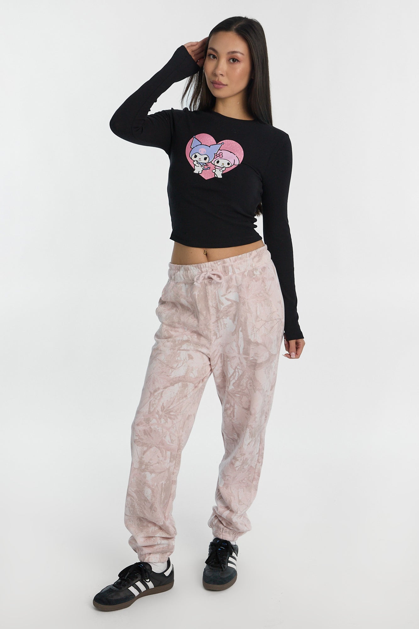 My Melody Kuromi Graphic Long Sleeve Baby Tee – Bluenotes