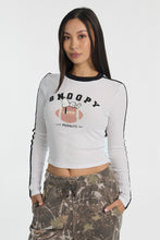 Peanuts Snoopy Football Graphic Long Sleeve Baby Tee thumbnail 2