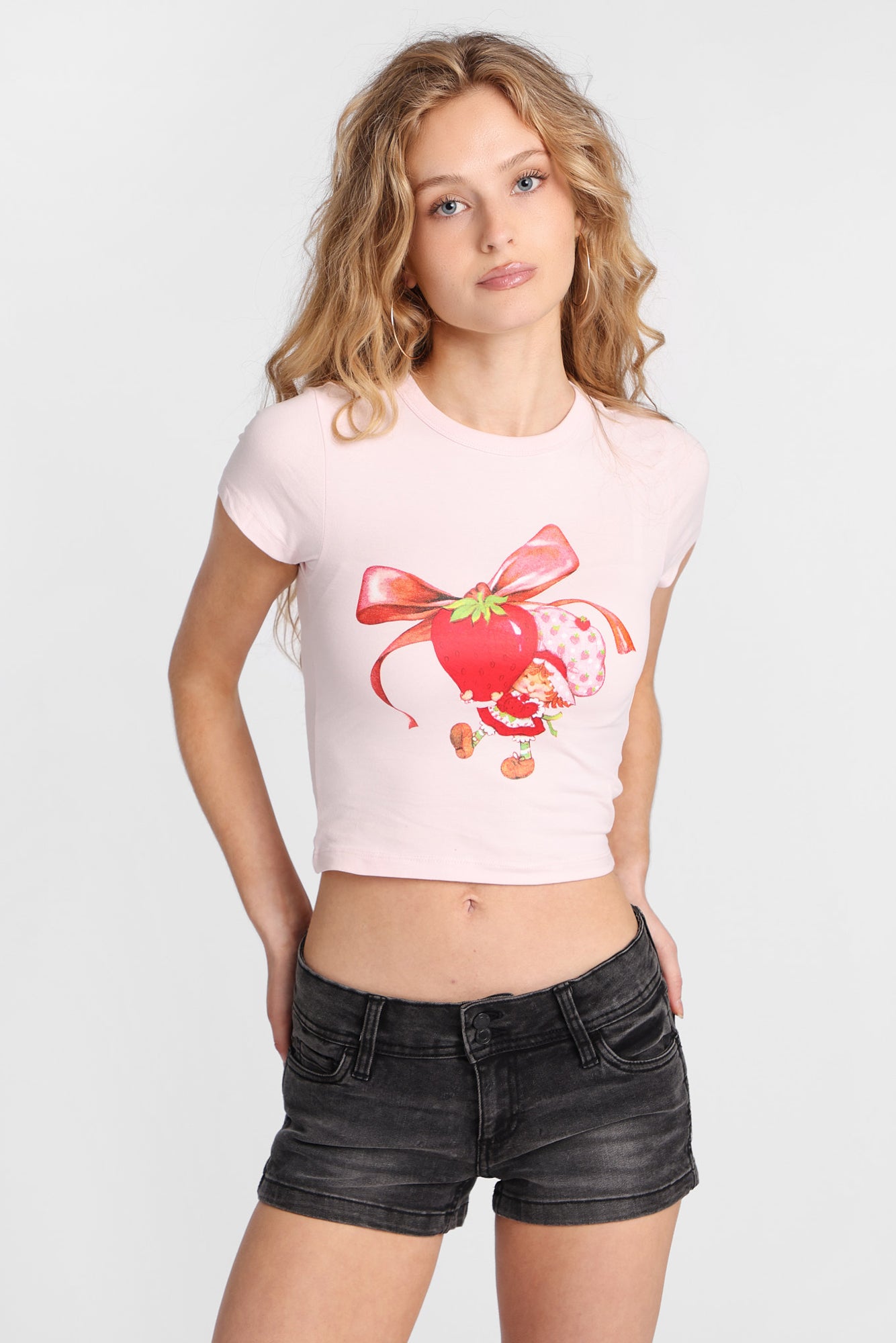 Strawberry Shortcake Bow  Graphic Baby Tee
