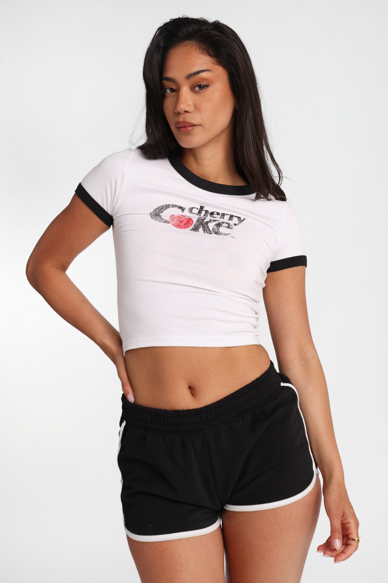Cherry Coke Graphic Ringer Baby Tee