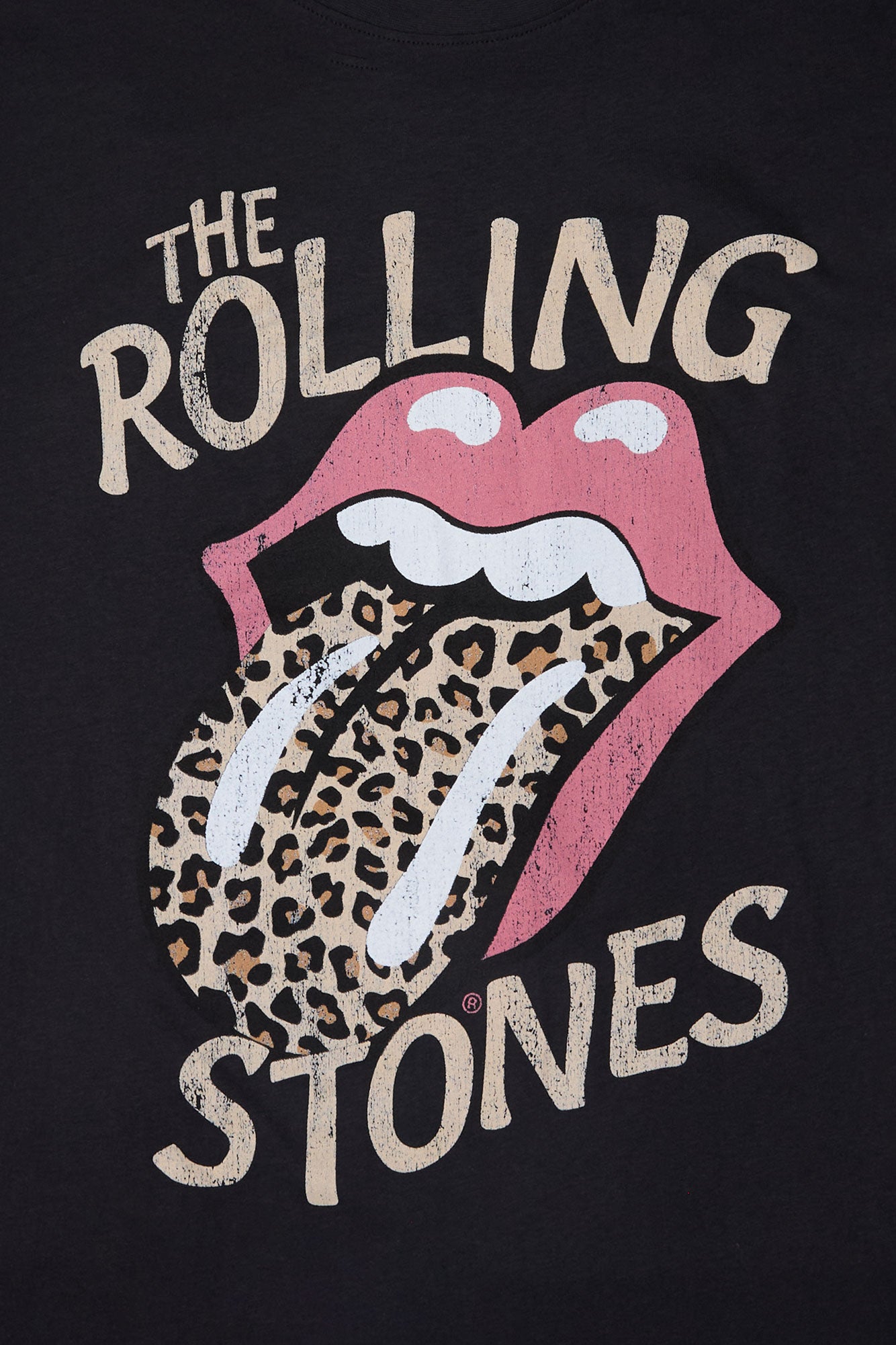 The Rolling Stones Leopard Print Tongue T-Shirt - Women's Boyfriend Fit Tee