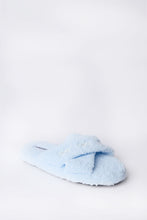 Pantoufles en bouclée pelucheuses croisées avec broderie thumbnail 6