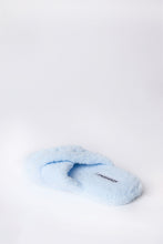 Pantoufles en bouclée pelucheuses croisées avec broderie thumbnail 7