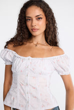AERO Poplin Short Puff Sleeve Scoop Neck Button-Up Top thumbnail 10