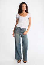 AERO Poplin Short Puff Sleeve Scoop Neck Button-Up Top thumbnail 12