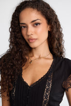 AERO Lace Panel Tie-Back Babydoll Top thumbnail 3