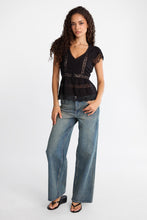 AERO Lace Panel Tie-Back Babydoll Top thumbnail 5