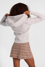 Cable Knit Hooded V-Neck Sweater thumbnail 3