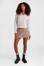 Cable Knit Hooded V-Neck Sweater thumbnail 4