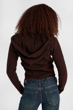 Cable Knit Hooded V-Neck Sweater thumbnail 11