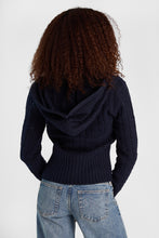 Cable Knit Hooded V-Neck Sweater thumbnail 15