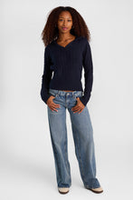 Cable Knit Hooded V-Neck Sweater thumbnail 16