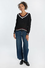 AERO Oversized Cable Knit V-Neck Sweater thumbnail 5