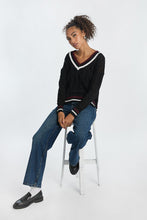 AERO Oversized Cable Knit V-Neck Sweater thumbnail 6