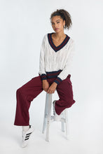 AERO Oversized Cable Knit V-Neck Sweater thumbnail 15