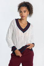 AERO Oversized Cable Knit V-Neck Sweater thumbnail 11