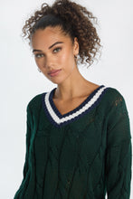 AERO Oversized Cable Knit V-Neck Sweater thumbnail 17