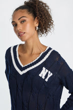 AERO Oversized Cable Knit V-Neck Sweater thumbnail 21