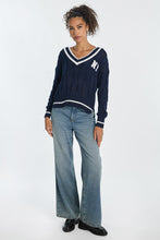 AERO Oversized Cable Knit V-Neck Sweater thumbnail 23