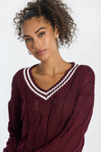 AERO Oversized Cable Knit V-Neck Sweater thumbnail 24