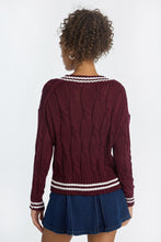 AERO Oversized Cable Knit V-Neck Sweater thumbnail 25